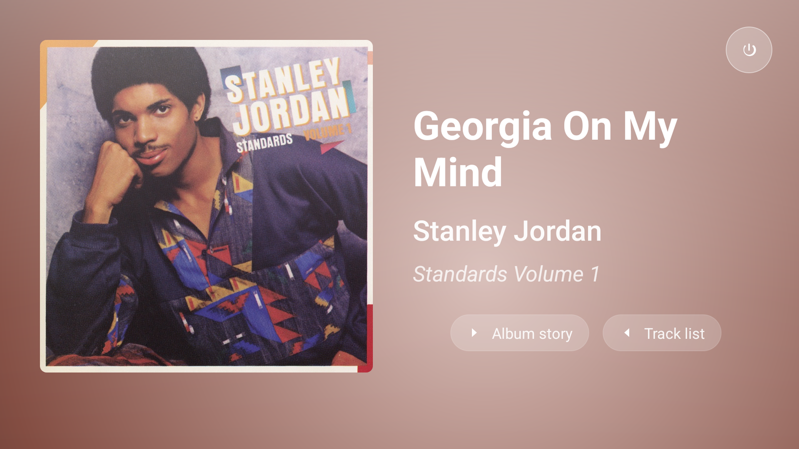 StreamArt TV interface showing album details